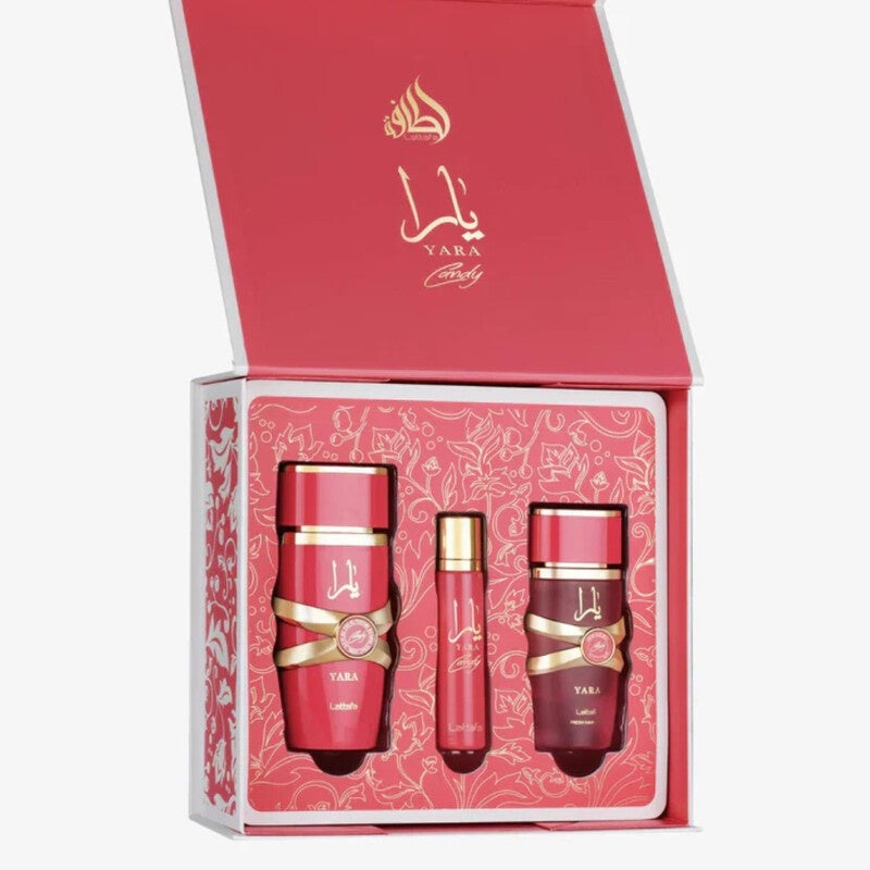 Lattafa Ladies Yara Candy 3pcs EDP Gift Set Fragrances