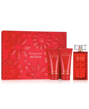 Red Door for Women, Gift Set (3.3 oz EDT Spray + 3.3 oz Body Lotion + 3.3 oz Sho