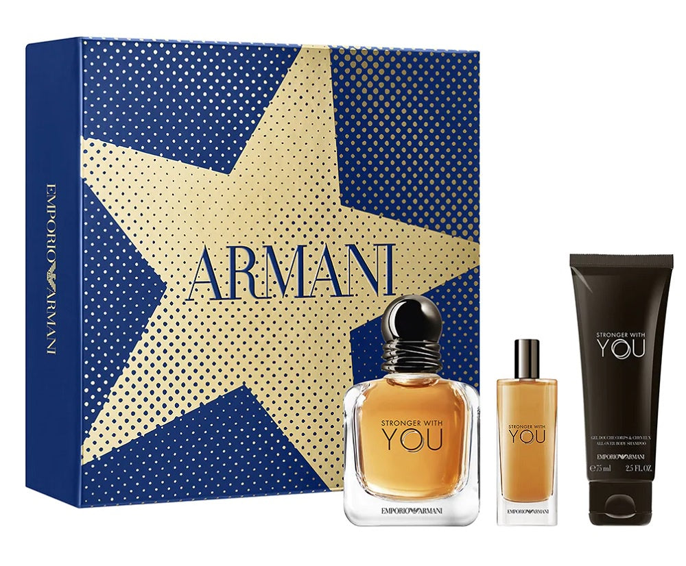 STRONGER WITH YOU EMPORIO ARMANI - GIFT BOX Eau de Toilette 100 ml + Shower Gel 75 ml + Eau de Toilette 15 ml