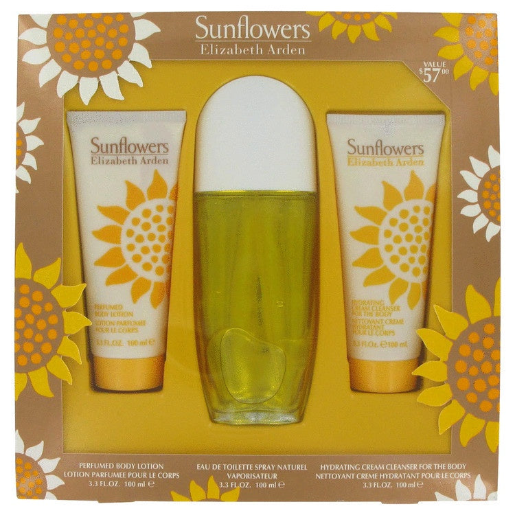 SUNFLOWERS by Elizabeth Arden WOMEN 3 PCS Gift Set -- 3.3 oz Eau De Toilette Spray