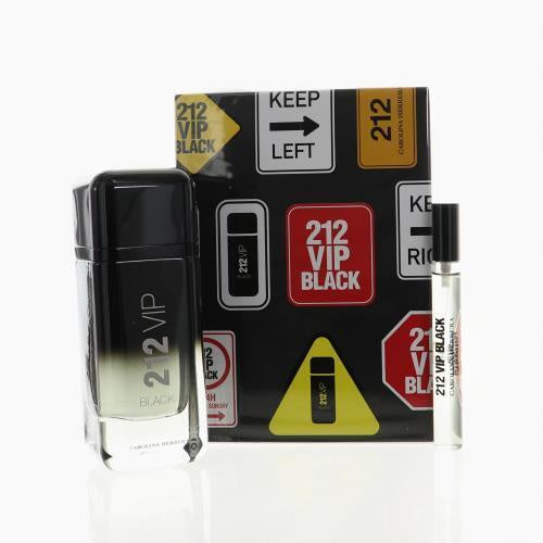 212 VIP BLACK by Carolina Herrera 2 PIECE GIFT SET - 3.4 OZ EAU DE PARFUM SPRAY