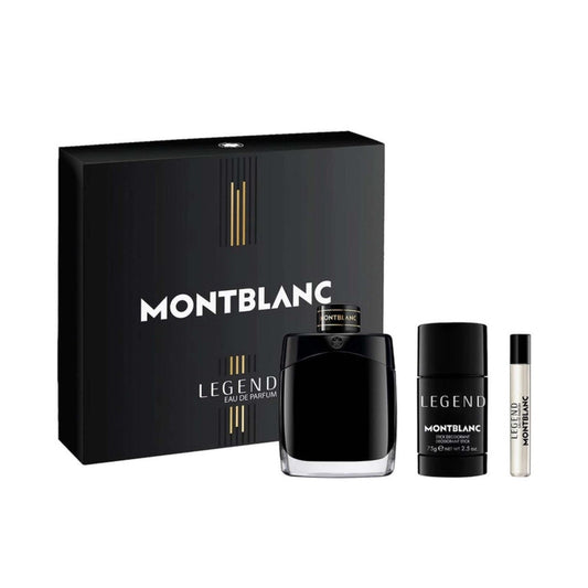 Mont Blanc Mont Blanc Legend , 3 Pc Gift Set 3.3oz EDP Spray, 0.25oz EDP Spray, 2.5oz Deo Stick