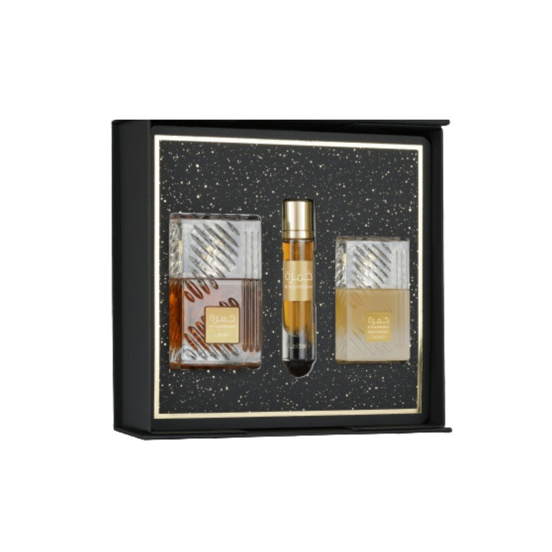 Lattafa Unisex Khamrah 3pcs EDP Gift Set Fragrances