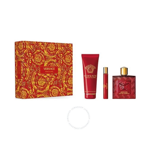 Versace Men's Eros Flame 3 Pic 3.4 oz Gift Set Fragrances