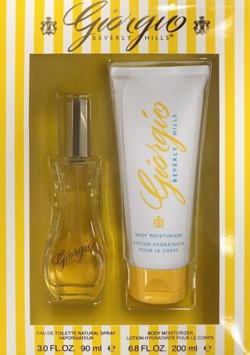 GIORGIO YELLOW 2 PCS SET FOR WOMENSet Eau De Toilette Spray 3.0 Oz, Body Lotion 6.8