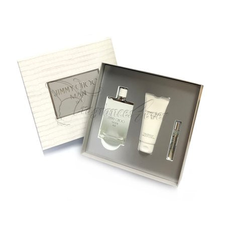 Jimmy Choo Man Ice 3 Pces Gift Set 3.3/3.4oz. Edt Spray For Men In Box