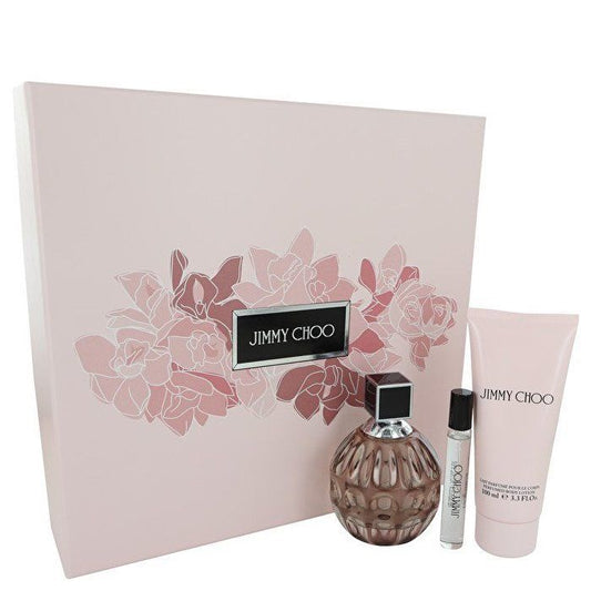 Jimmy Choo Gift Set - Edp Spray + 3.3 Body Lotion + .25 Oz Mini Edp Spray .25 Oz