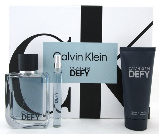 Calvin Klein Defy 3.3 oz.& 10 ml. EDT Spray + 3.3 oz. Shower Gel. New Men's SET