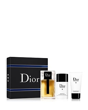 DIOR DIOR HOMME 3-PIECE SET FOR MEN (3.4 OUNCE EAU DE TOILETTE + 1.7 OUNCE AFTER SHAVE BALM + 2.6 OUNCE DEODORANT STICK)