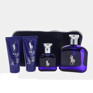 Polo Blue Ralph Lauren for Men 4.2 Oz Gift Set 4pc