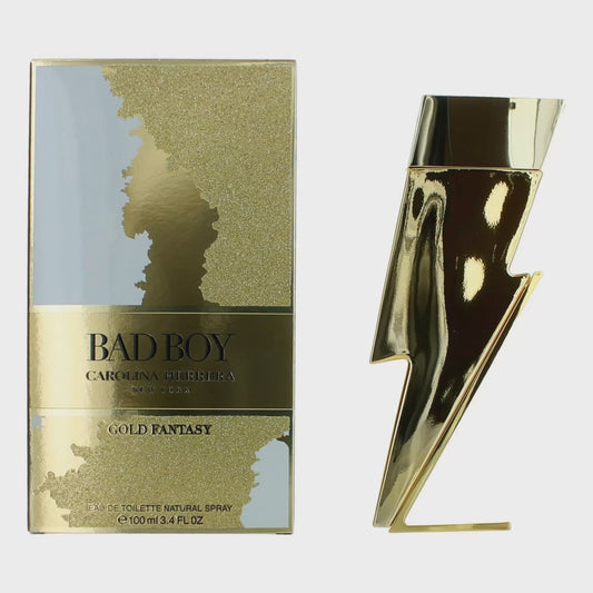 Bad Boy Gold Fantasy by Carolina Herrera, 3.4 oz EDT Spray for Men