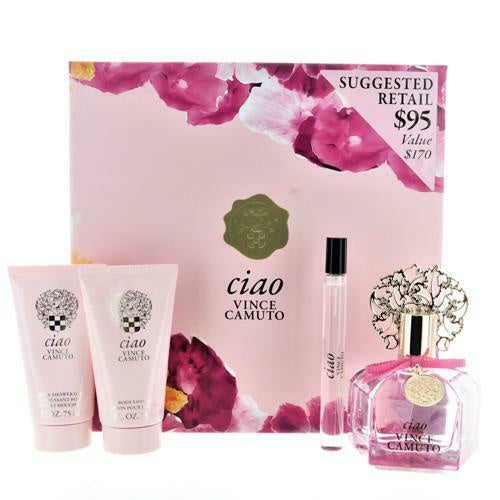 Vince Camuto Ciao Women Perfume Gift Set Spray 3.4 Oz + Mini + B/l + Sh/g