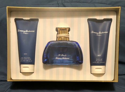 Tommy Bahama St.barts Men 3.4oz Spray ,3.4 Shower Gel,3.4 Shave Balm Set