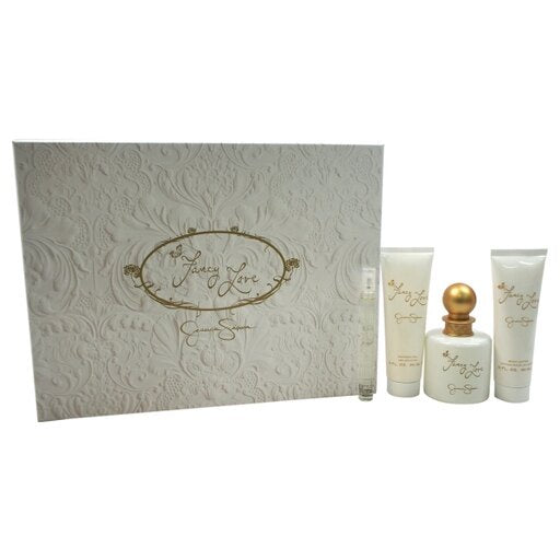 FANCY LOVE by JESSICA SIMPSON 4 PIECE GIFT SET - 3.4 OZ EAU DE PARFUM, 3.0 OZ BO