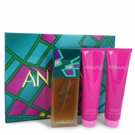 Animale for Women, Gift Set (3.4 oz EDP Spray + 3.4 oz Shower Gel + 3.4 oz Body