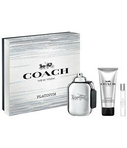 Coach Platinum By Coach 3 Piece Gift Set - 3.3 Oz Eau De Parfum Spray, 0.25 O