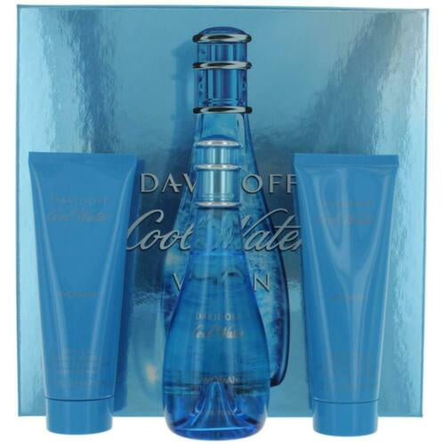 Cool Water by Davidoff, 3 Piece Gift Set for Women 3.3 OZ