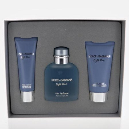 D & G LIGHT BLUE EAU INTENSE MEN 3 PIECE GIFT SET - 3.3 OZ EAU DE PARFUM