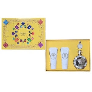 VERSACE EROS POUR FEMME 4 PIECE GIFT SET( 3.4 OZ EDP 3.4 OZ BODY LOTION 3.4 OZ