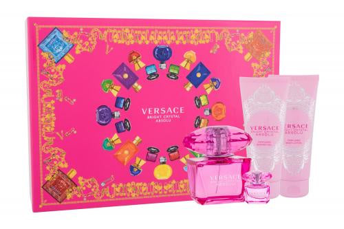 Versace Bright Crystal Absolu by Versace, 4 Piece Gift Set for Women