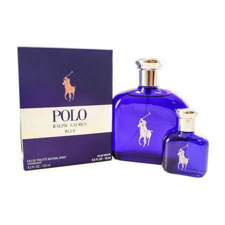 Polo Blue Travel Exclusive By Ralph Lauren Eau De Toilette 4.2oz & 0.5oz