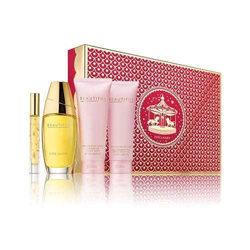 Estee Lauder Beautiful Edp Set Perfume Body Lotion Bath & Shower Gel Rollerball