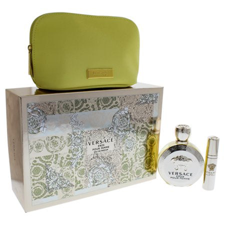 Versace Eros 3 Piece Gift Set - 3.4 Oz Eau De Parfum Spray Box Women