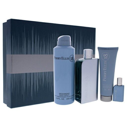 Perry Ellis 18 by Perry Ellis for Men - 4 Pc Gift Set 3.4oz EDT Spray, 7.5ml