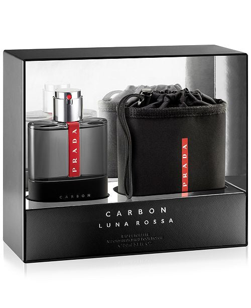 PRADA Luna ROSSA Carbon Collector 100ml Gift Set With Nylon Travel Pouch Men's