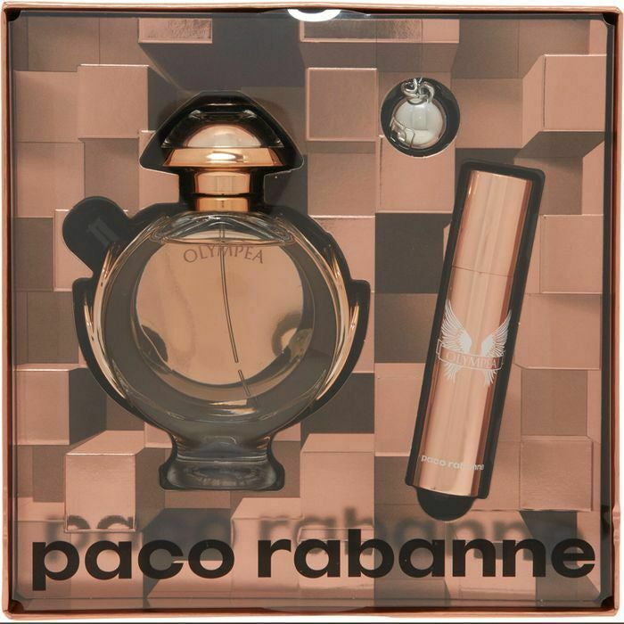 Olympea Gift Set By Paco Rabanne Edp Spray 50ml + 10ml Travel Spray + Keyring