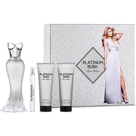 PLATINUM RUSH PARIS HILTON 4PC SET PARFUM SPRAY 3.4 OZ + LOTION + GEL 3.0 + MINI