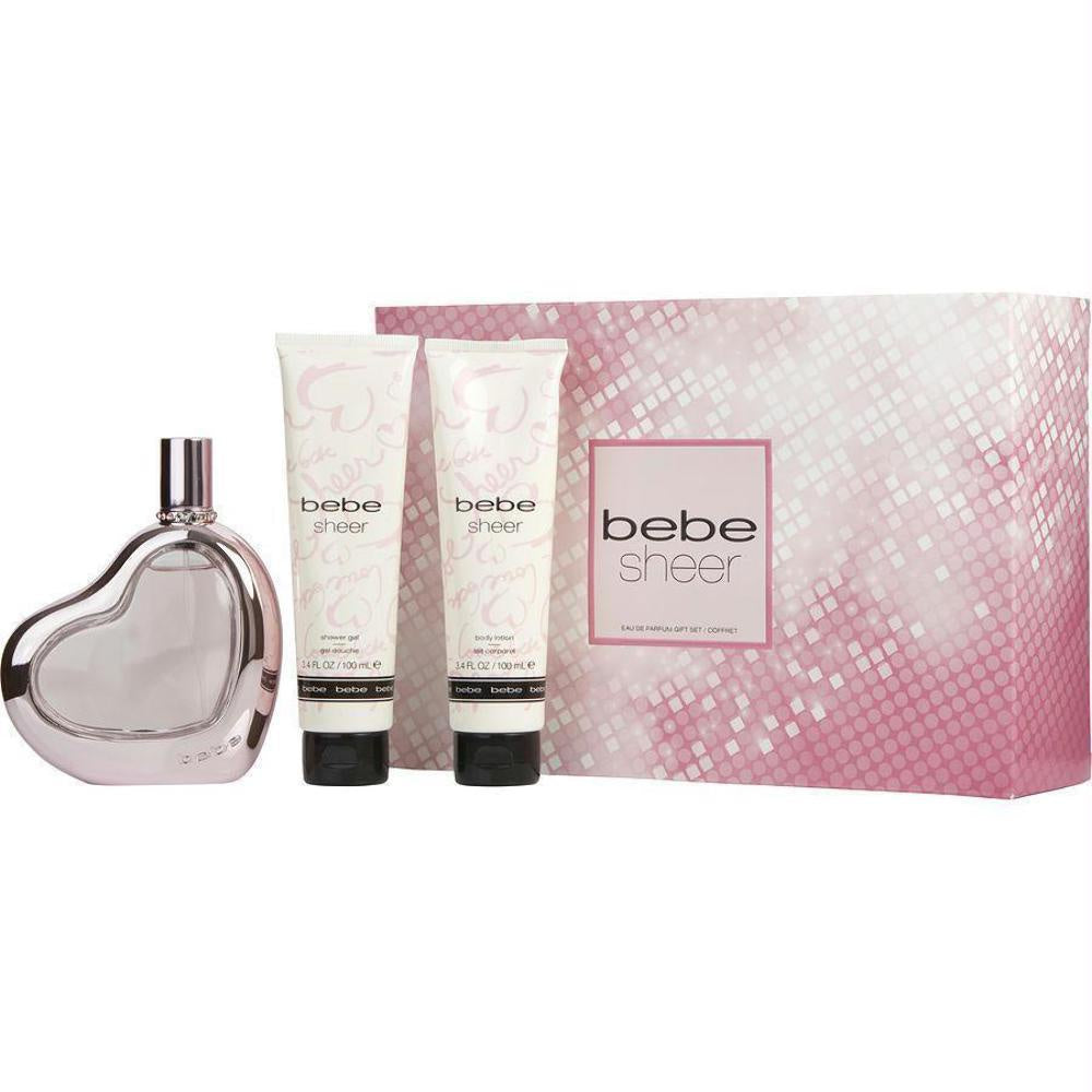 Bebe Sheer 3 Piece Gift Set For Women 3.4+3 PCS SET