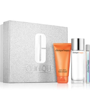 Clinique Happy Gift Set, 50ml Perfume Spray + 10ml Perfume Spray + 75ml Cream