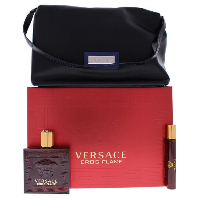 Eros Flame By Versace 3.4 Oz.& 10 Ml. Eau De Parfum Spray+ Bag. Set For Men